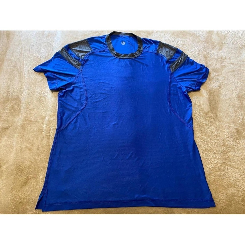 Lululemon Shirt Men Large Technical Running Blue Gym Workout s54